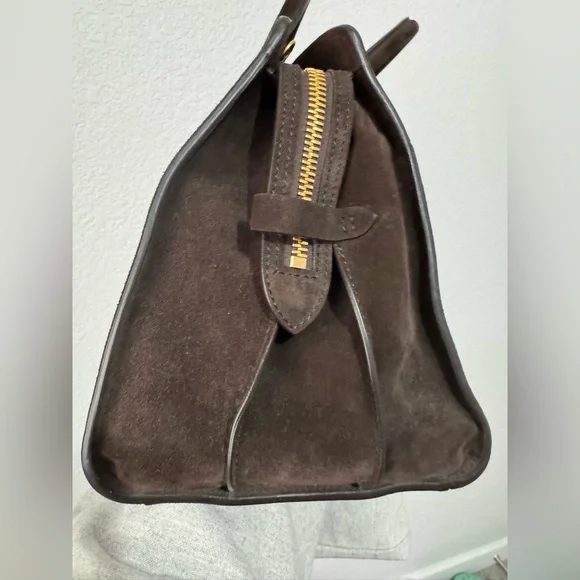 Metier London Private Eye Bag in Chocolate Suede - Picture 7 of 12